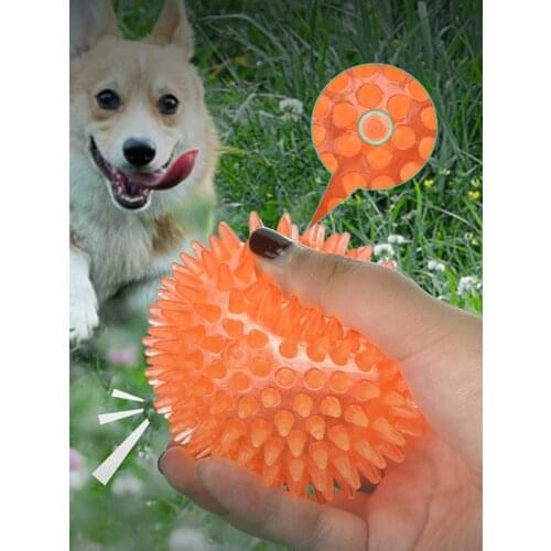 Colorful Pet Dog Molar Bite Ball Chewing Luminous Toys Decompression Interactive Nice Bounce Toy Pet Ball Toys, 3 Colors