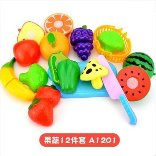 12PCS Children Kitchen Pretend Play Toys Cutting Fruit Vegetable Food Miniature Play Do House Education Toy Gift for Girl Kid