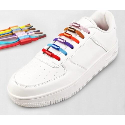 10Pcs Elastic No Tie Shoelaces Semicircle Shoe Laces For Kids Adult Sneakers Shoelace Quick Lazy Metal Lock Laces Shoe Strings