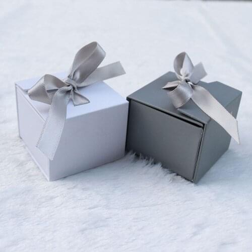 Fashion Jewelry Gift Bow Ribbon Paper Box Ring Necklace Ear Stud Wedding Boxes Jewelry Storage Case Jewelry Organizer Gift Box