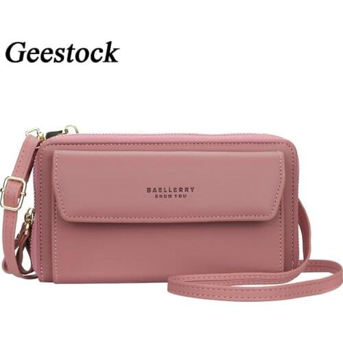 Geestock Women Crossbody Bags Designer Female Small Shoulder Bag Top Quality Long Wallet PU Leather Phone Pocket Clutch Bag