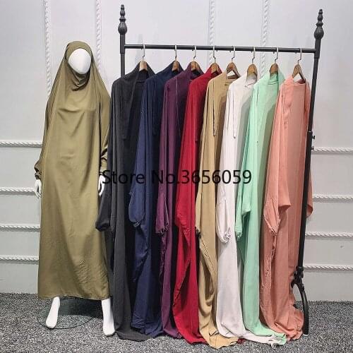 Hooded Hijab Dress Muslim Women Jilbab Burka Prayer Clothing Dubai Caftan Robe Eid Mubarak 2021 Gown Turkish Pakistani Outfit