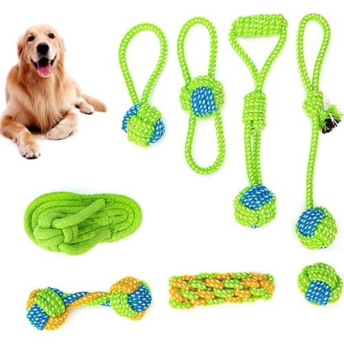 Dog Toys For Large Bite Resist Interactive Cotton Rope Puppy Small Dog Toy Chew Knot Teeth Cleaning Rope Training