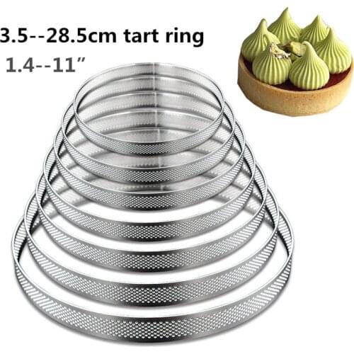 3.5cm-28.5cm tart ring Fruit Pie Circle Round stainless Straight Edge perforated tart ring quiche ring tart pan pie tarte ring