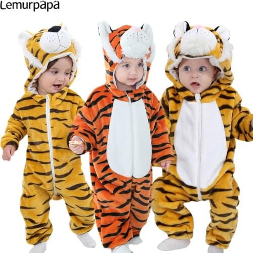 Baby Clothes Romper Animal Leopard Panda Cartoon Toddler Boy Girl Onesie Newborn Baby Rompers Zipper Warm Festival Twins Jumpsui