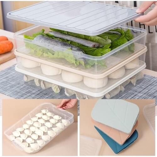 2021 New Freezer Food Storage Container Stackable Food Saver Box with Lid Square Plastic Single-layer Sealed Transparent Box