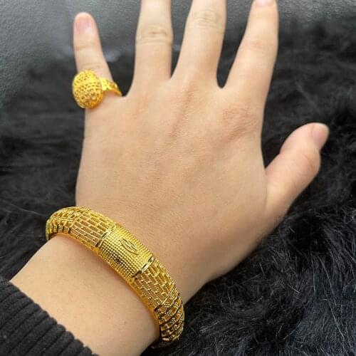 Copper Arabic & Indian Dubai Bracelets Bangles for ladies with Charm Ethiopian African Gold Bracelets&Bangles Bridal