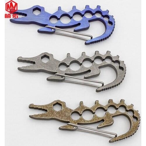1PCS EDC Set Titanium Alloy Mini Multi-Function Wrench Crocodile Bicycle Tool Bicycle Spoke Wrench