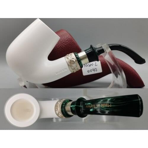 MSN.L0042 Finest Block Turkey Meerschaum Sepiolite pipe by Muhsin Erdogan pipe - Hand Carved Tobacco Smoking New Big