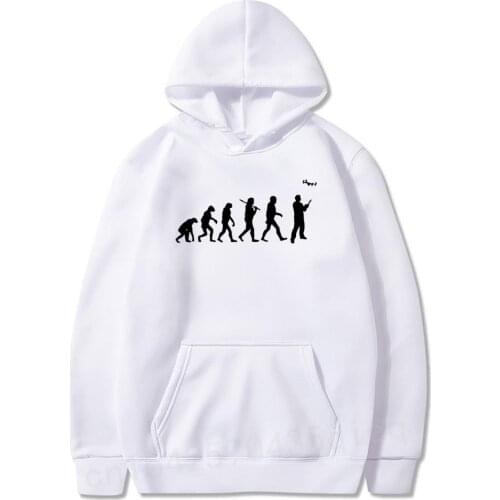 Human Evolution Hooded UAV Print Mens Hoodies Novelty Graphic Design Long sleeve Hooded Funny Autumn Sweatshirt