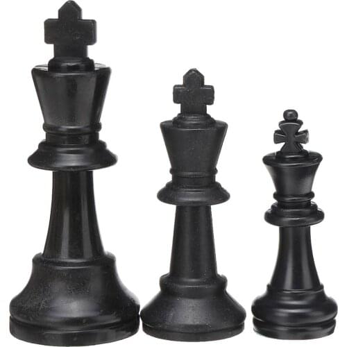32 Medieval Plastic Chess Pieces Set King Height 64/75/95 mm Chess Game Standard Chessmen for International Competition