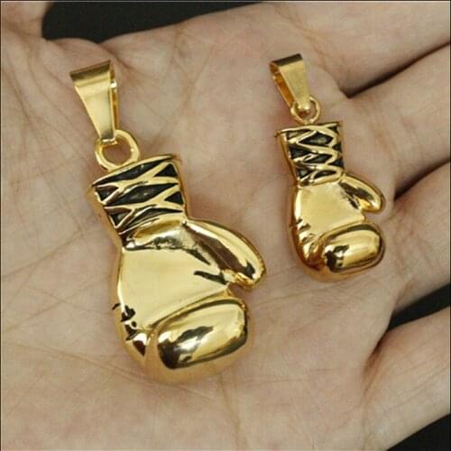 Newest Boxglove Pendant Pair For Lover 316L Stainless Steel Golden Color Boxing Glove Biker Pendant