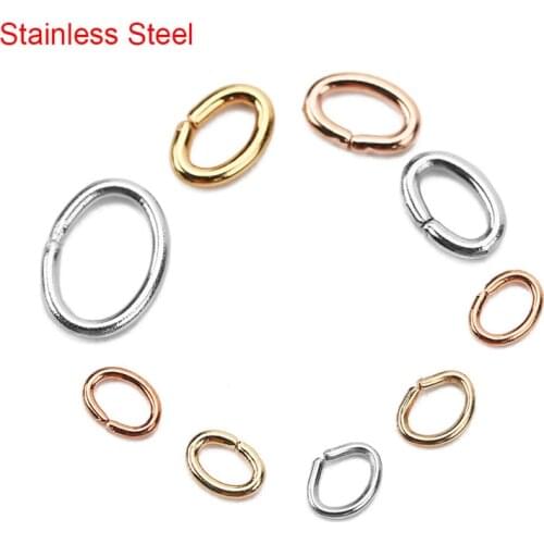 100pcs Oval Strong Stainless Steel Golden Jump Rings & Split Rings Connectors For Diy Jewelry Making Bracelet Necklace Findings