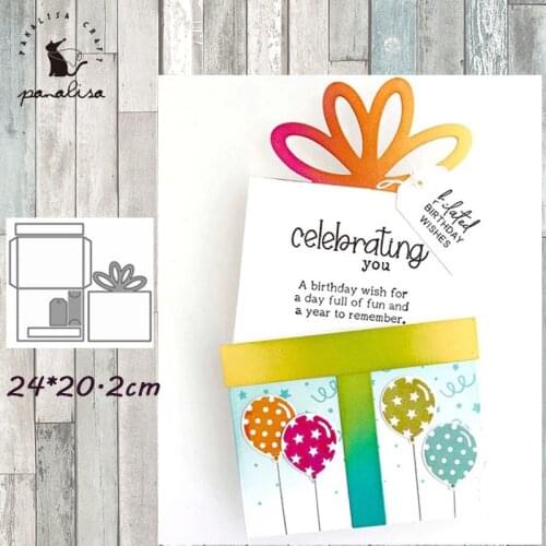 Panalisacraft Christmas big gift box Metal cutting dies dis Scrapbooking Card Making Album Embossing Stencil Decoration