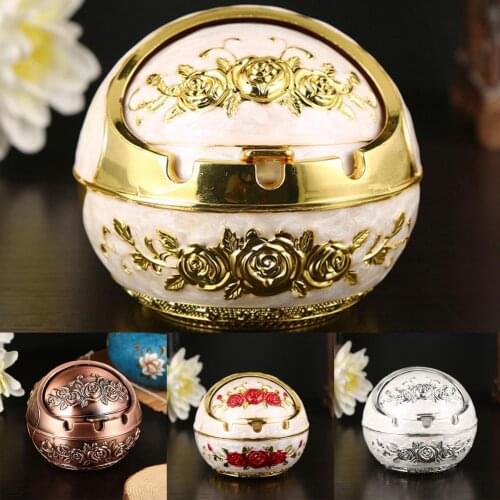 Zinc Alloy Eco-friendly Easy Clean Smoking Ashtray Retro Ash Case Portable for Table