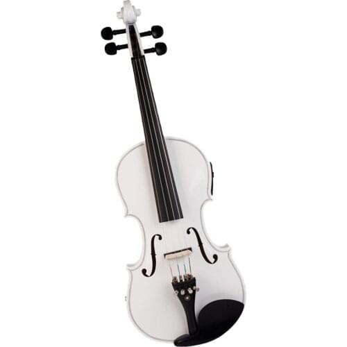 Full Size 4/4 Solid Wood Electronic Violin with Carrying Case, Bow, EQ, Rosin