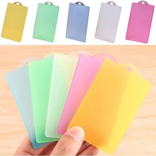 Transparent Sided Vertical Plastic ID IC Badge Plastic Matte Holder Card Cover Case Pocket Holder