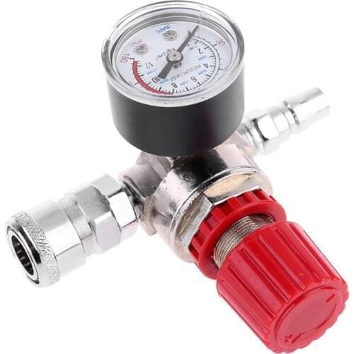 Pressure Regulator Switch Control Valve Gauge with Male/Female Connector for Air Compressor Air Pump Accessories