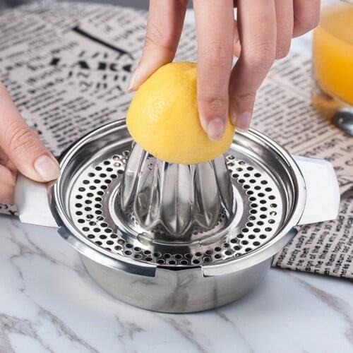 Portable lemon orange manual fruit juicer 304 stainless steel kitchen accessories tools citrus 100% raw hand pressed juice maker