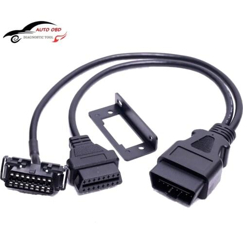 OBD2 Connnector Cable OBDII Y Adapter Diagnostic-tool Connector Cable Snap-in 1 to 2 OBD 2 Cable