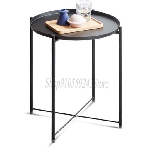 Sofa Side Table Modern Minimalist Balcony Small Coffee Table Simple Seating Area Table Ins Wind Iron Round Table