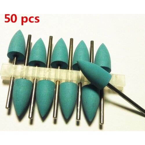 Dental lab 50pcs Blue Coarse SILICONE Rubber Polishers Diamond Polishing Burs 2.35mm