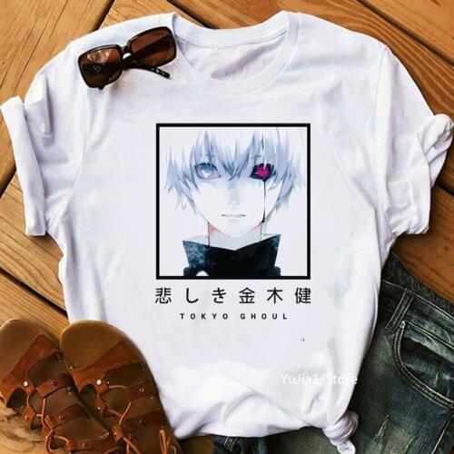 Tokyo Ghoul Anime Manga Print T Shirt Women Funimation Kaneki Ken Graphic Tshirts Female Tumblr Tops Tee Shirt Femme T-Shirt