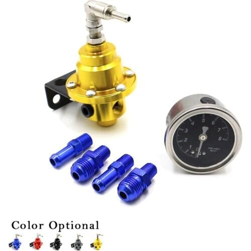 Universal adjustable fuel pressure regulator with non-marking fuel pressure gauge auto accessories