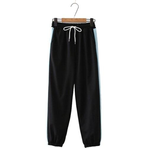 YUPINCIAGA Womens Sweet Elastic Waist Pants Student Casual Pants Trousers 2020 Autumn Girl Stripe Casual Pants