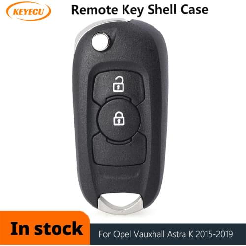 KEYECU Flip Remote Control Car Key Shell Case With 2 / 3 Buttons HU100 Blade FOB for Opel Vauxhall Astra K 2015 2016 2017