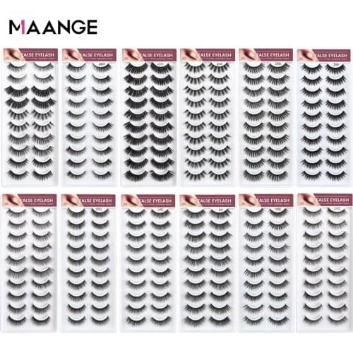 10 pairs 100% Real 3D Mink Eyelashes Natural Soft False Eyelashes 3d Mink Lashes Eyelash Extension Makeup Kit Cilios 2019 NEW