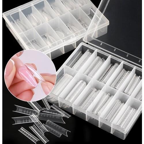 120pcs UV Builder Poly Nail Gel Poly Nail Gel Quick Building Mold Tips Nail Dual Forms Finger Extension Polygels Nail Art Tools