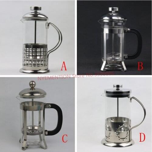 20pcs Stainless Steel French Press, Boron silicate French Press Coffee Pot, Coffee Maker, Tea Pot 350ML 600ML
