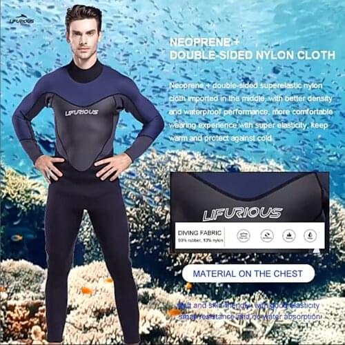 3mm Neoprene Full Body Wetsuits Long Sleeve Surfing Swimming Diving Swimsuit Jumpsuit Warm Swimwear One Piece Swimwear