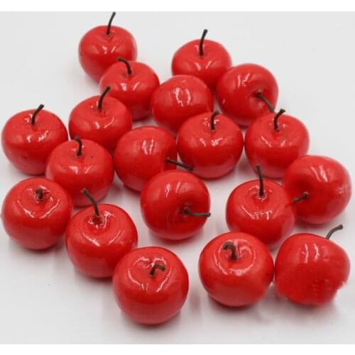 30pcs simulation model mini fruits vegetables decorative artificial fruits compote Simulation red apple About 3.5 cm 0040016006