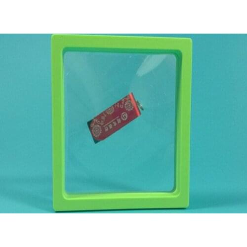 400pcs Colorful PET Membrane box Holder Floating Display Case Earring Gems Ring Jewelry Suspension Packaging Boxes 110*110*20mm