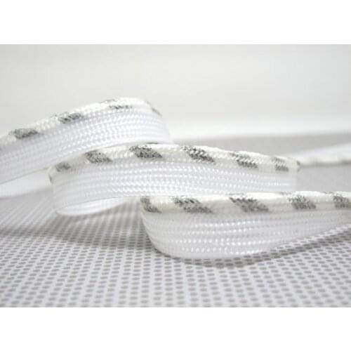5 Yards 1/2 Inch Silver and White Shiny Piping Lip Cord Trim|Pillow Cushion Trim|Upholstery Edging Trim Sewing Supplies