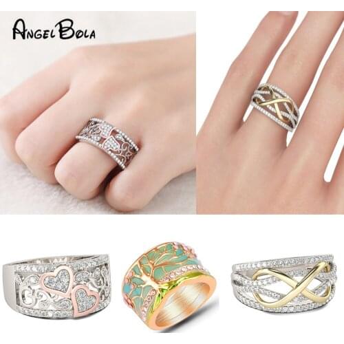 Angel Bola Rings With Crystals