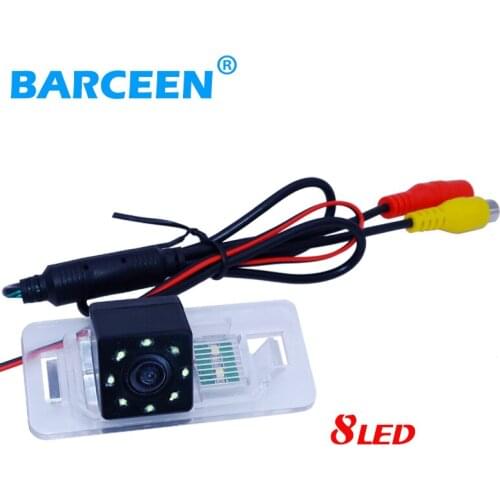 Glass lens material car backup parking camera bring 8 led 170 degree lens and colorful night vision for BMW 3 /5 Series