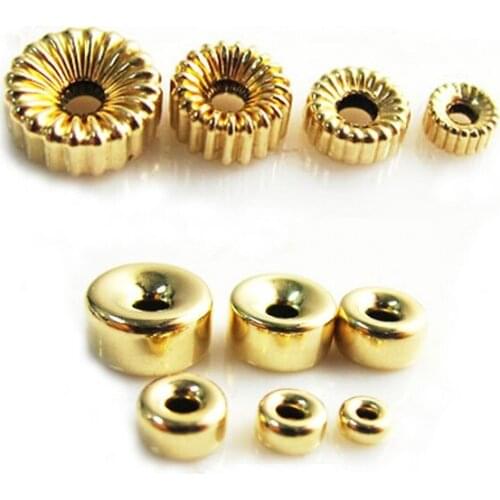 Beadsnice Wholesale Geometric 14K Gold Filled Smooth Rondelle Beads Bracelet Necklace Jewelry Making Spacer Trendy Fittings