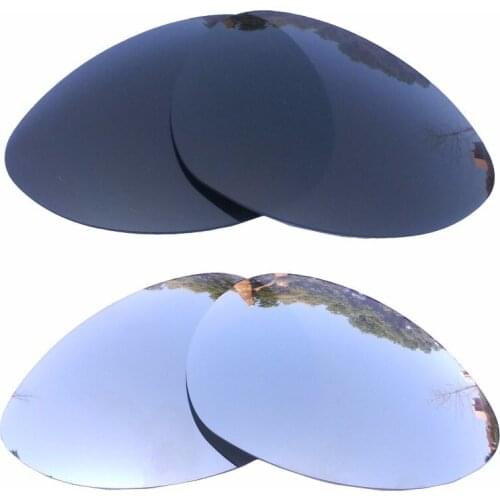 Black & Silver Mirrored Polarized Replacement Lenses for Crosshair S Frame 100% UVA & UVB