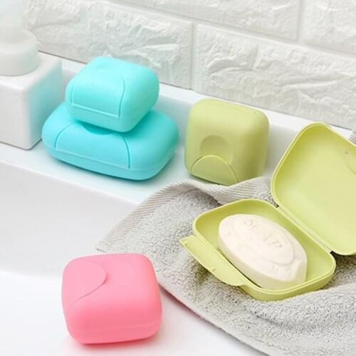 Soap Box With Lid Soap Holder Home Shower Travel Hiking Lock Seal Holder Storage Disk Bathroom Accessories Soap Box Supplies