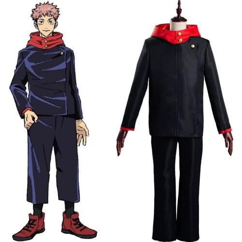 Anime Jujutsu Kaisen Cosplay Yuji Itadori Cosplay Costume School Uniform Outfits Halloween Carnival Suit