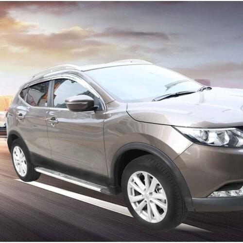 Brand New 1 Set Chrome Side Rain Guard Deflectors Vent Sun Shade Window Visors For Nissan Qashqai 2016-2018