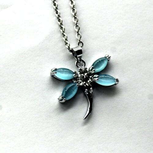 Fashion Green Cat Eye Stone Rhinestone Dragonfly Alloy metal Pendants 34x22mm, For European Bracelet & Necklace