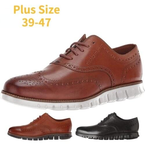 Big Size 39-47 Mens Genuine Leather Dress Shoes Hollow Bottom Soft Anti-slip Rubber Italian Business Shoes Men Casual Shoes