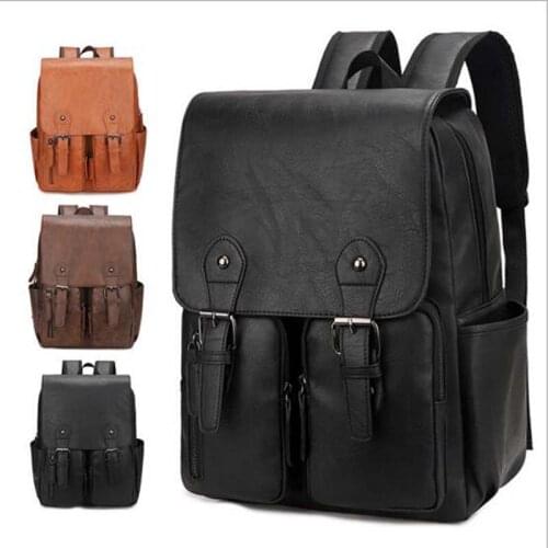 Free Shipping New Men High Quality Leather Backpack Multifunction Laptop Bag Large Capacity Travel Shoulder Bags School Bag