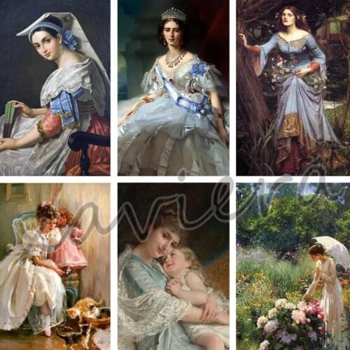 Xaviera 5D Diy Diamond Painting Countess Lady Girl Portrait Full Drill Cross Stitch Kit Embroidery Mosaic Rhinestone Artwork