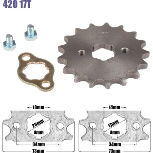 420 17T 17mm 20mm Front Engine Sprocket For Orion Taotao SSR SDG Dirt Pit Bike ATV Quad Motor Moped Buggy Scooter Motorcycle