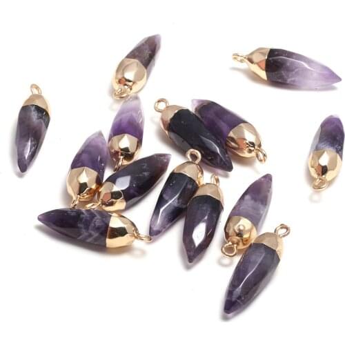 Natural Stone Pendant Chili Shaped Pendant 2pc/pack for Jewelry Making Diy Earring Necklace Bracelet Accessories Size 13x26mm